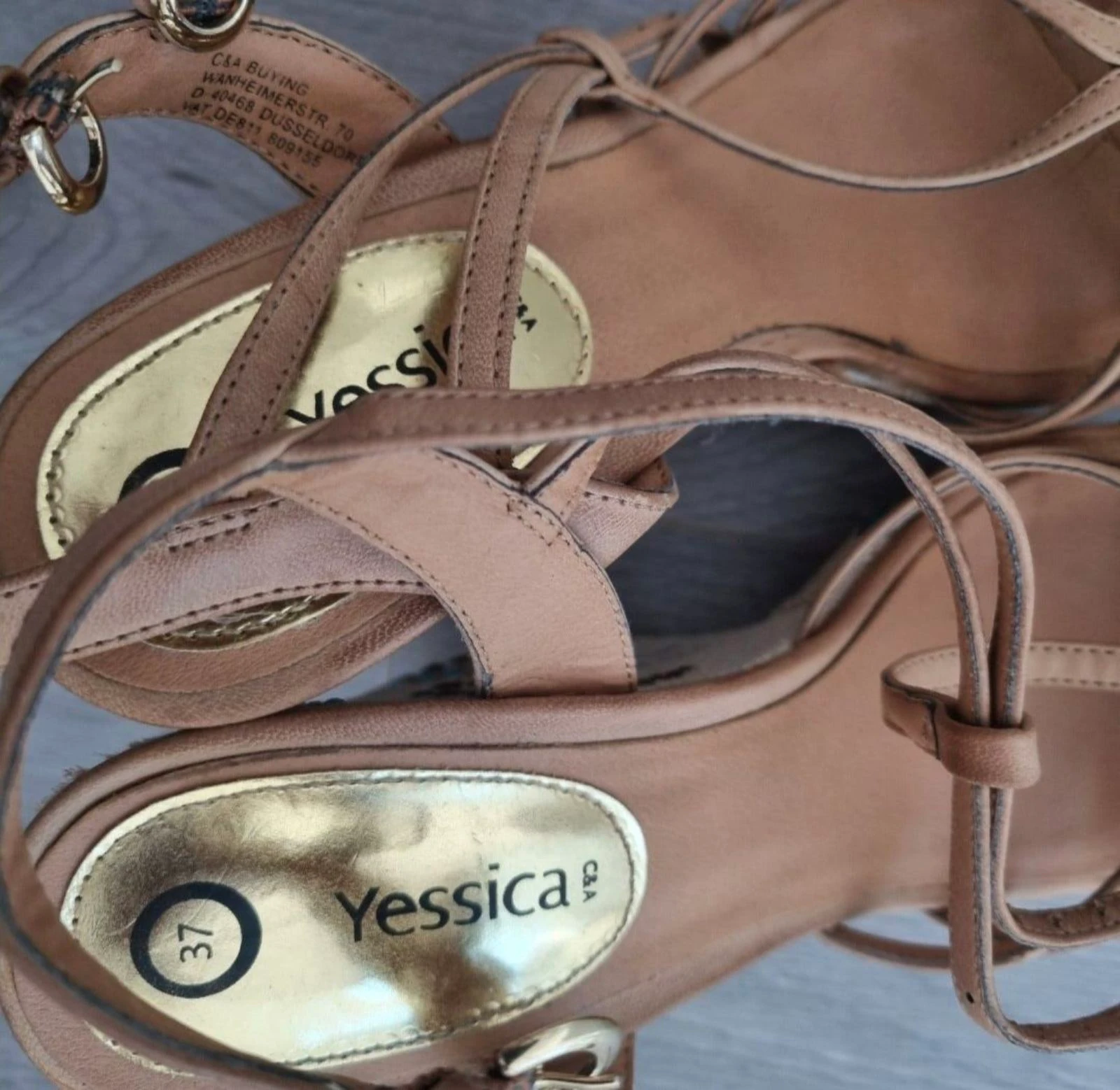 Yessica C&A Ibiza Sandales compensées avec perles et broderie – Taille 37 – photo 5